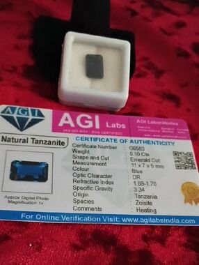 Natural Tanzanite Emerald Cut Gemstone - Blue